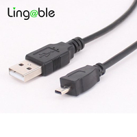 Lingable Mini 8 Pin USB kabel Data untuk Nikon D3200 D5100 D5200 5300 7200 kabel pengisi daya S2600 P520 dengan Braid Shielding