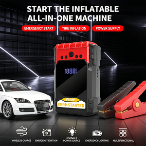 Démarreur de voiture tout-en-<span class=keywords><strong>un</strong></span> avec compresseur d'air, lampe de secours et batterie externe portable pour véhicule - Product Image 5