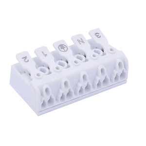 Connecteur en plastique à fil poussoir rapide blanc à 5 broches éclairage led extérieur <span class=keywords><strong>borne</strong></span> de connexion de câble autobloquante en nylon - Product Image 1