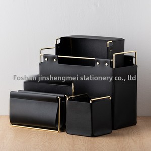 Cesta <span class=keywords><strong>de</strong></span> Almacenamiento <span class=keywords><strong>de</strong></span> Cuero JSM con Asa <span class=keywords><strong>de</strong></span> Hierro Forjado en Oro Rosa, <span class=keywords><strong>Organizador</strong></span> <span class=keywords><strong>de</strong></span> <span class=keywords><strong>Escritorio</strong></span> <span class=keywords><strong>para</strong></span> <span class=keywords><strong>Libros</strong></span> <span class=keywords><strong>de</strong></span> Varios Tamaños - Product Image 5