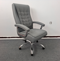 Chaise de bureau moderne en cuir, chaises de bureau à domicile de grande taille avec siège à ressort, chaises de bureau en cuir d'occasion