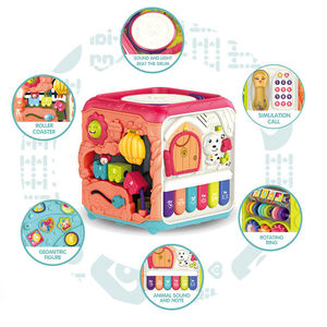 New Arrival Interesting Sound and Light 6 in 1 <b>Magic</b> <b>Box</b> Hexahedral Drum Baby Educational Learning Activity Toys for Kids - Product Image 6