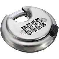 Cadenas à combinaison à disque à 4 chiffres en acier inoxydable 201 trempé, réinitialisable, résistant aux intempéries, déverrouillage sans clé par mot de passe, durable, 70 mm YBS-C