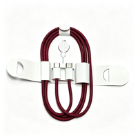 Cable de Sincronización de Datos de 480 Mbps, Cable de Carga USB C a USB C, Cable Trenzado de 60 W PD, Color Borgoña, Carga Rápida para iPhone 15-18
