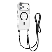 Étui de téléphone magnétique antichoc double couche en TPU pour iPhone 17 Pro Max, épaisseur 2,5 mm, avec cordon réglable pour collier