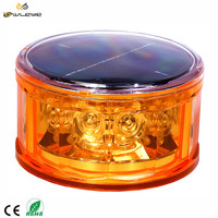 Feux de signalisation routière solaires à 12 LED en plastique, montage magnétique, protection IP66, réflecteur prismatique haute intensité