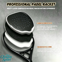 Raquette de padel QINGYU SPORT professionnelle, personnalisée, légère, en carbone diamant, 3K carbone, en stock.
