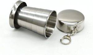 แก้วน้ำสแตนเลสสีเงินแบบคลาสสิก เก็บความร้อน พกพาสะดวก สำหรับเดินทาง แคมป์ปิ้ง พับได้ ยืดหดได้ - Product Image 5