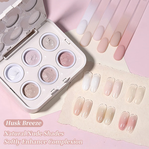 เจลแต่งเล็บเนื้อฟองน้ำ 6 ช่อง สำหรับทาเล็บแบบไล่สี บลัชออนเจลแต่งเล็บ ปิดขอบเล็บได้ ไม่ต้องใช้แปรงทาสี เจลยูวีสำหรับทำเล็บ DIY อุปกรณ์ทำเล็บ - Product Image 2