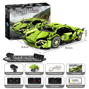 Câu đố mô hình tự làm siêu xe khối xây dựng mô hình lắp ráp đua ứng dụng điều khiển từ xa mô-đun ứng dụng children's đồ chơi cho trẻ em - Product Image 6