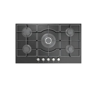 Table de cuisson à gaz encastrable 5 brûleurs avec surface en verre trempé, dispositif de sécurité anti-extinction de flamme et allumage automatique pour usage domestique en cuisine