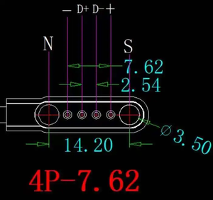 Cáp sạc đồng hồ thông minh 2Pin 4Pin Bộ sạc từ tính di động có cáp sạc USB cho đồng hồ thể dục cho máy ép trái cây còn hàng - Product Image 5