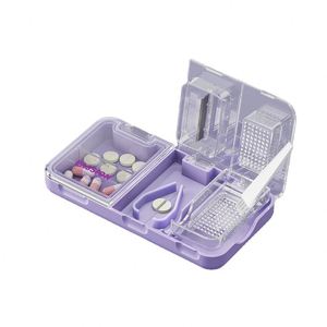 Green Good Quality Pill Cutter Rectangle <b>Tablet</b> Storage <b>Containers</b> and Medicine Grinder Set Plastic Material - Product Image 3