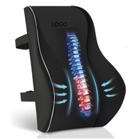 Oreiller de soutien lombaire en mousse à mémoire de forme pour chaise de bureau siège de jeu de voiture avec couverture en maille tricotée soulagement du bas du dos