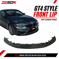 ZESON Lame avant en fibre de carbone sèche style GT4 pour BMW M3 F80 M4 F82 F83 2014-2018