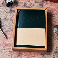 Carnet de voyage vintage transfrontalier fait main en similicuir, grand format, personnalisable, avec sangle créative, papier kraft, format B6, cadeau