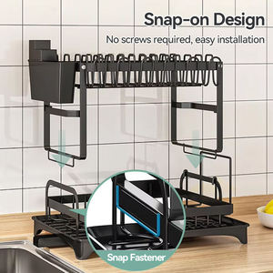 Estante pequeño de almacenamiento para cocina, estante de drenaje multicapa para cuencos domésticos, vitrina de almacenamiento de platos, suministros para el hogar que ahorran espacio - Product Image 2