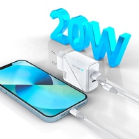 Chargeurs Muraux USB Rapides Type C 18W 20W PD pour Téléphones Mobiles Apple iPhone Samsung Xiaomi