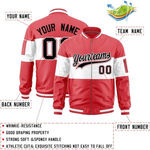Custom Full-Zip Bomber Jacket Personalized Lightweight Outdoor <b>Coat</b> <b>Stitched</b> Letters Number For Adult Youth Men Autumn Casual - Product Image 3