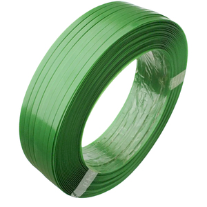 Sangle en <span class=keywords><strong>PET</strong></span> gaufrée verte, épaisseur personnalisée, prix de gros, emballage manuel, biodégradable, certifiée ISO9001, résistance à la traction 50kg-270kg - Product Image 6