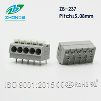 Connecteurs à ressort sans vis ZB237V-5.08mm gris en ligne, vente directe usine Ningbo Zhongbo