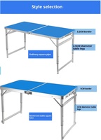 Table de camping pliable à hauteur réglable, table en aluminium à pliage rapide pour le camping en plein air