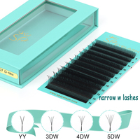 SP EYELASH Extensions de cils en forme de W étroit 3D 4D 5D 0.07mm Courbure C D, en faux vison doux pour la peau, Extensions de cils en W, Vente en gros de cils YY