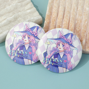 Lingban Wholesale Custom Logo Round Shape PU <strong>Button</strong> Badge <strong>Pins</strong> - Product Image 2