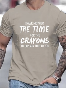 T-shirt Homme Grande Taille LincoLn Crinkle à Imprimé Numérique Lettres Tendance, Respirant, Séchage Rapide, Coupe Ample - Product Image 1