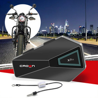 CROWN X7 HiFi BT 5.1 Casque de moto sans fil Interphone antibruit avec radio FM