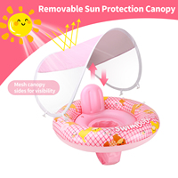 Piscine gonflable pour bébé Swimbobo avec auvent, protection solaire UPF50+, PVC imperméable, portable, pour enfants de 6 à 36 mois