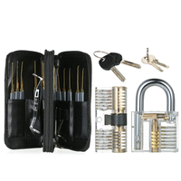 Kit d'outils de serrurerie universel transparent noir pour la pratique avec serrures visibles