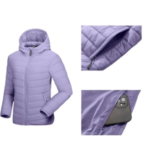 Bulk-Customizable Women's <b>Lightweight</b> Packable Hooded Puffer - Quilted Windproof Winter <b>Coat</b> - Product Image 3