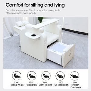 Fauteuil de pédicure de luxe moderne marron pour salon de beauté, sans plomberie, avec fonction massage et bain de pieds, pour vente en gros - Product Image 3