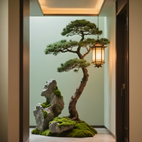 Grand arbre artificiel de pin véritable, idéal pour l'aménagement paysager, plante décorative verte