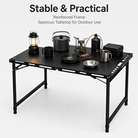 Nouvelle arrivée, table pliante tactique moderne et portable, 4 cylindres, hauteur réglable, tige hydraulique, pour dîner en plein air, camping, pique-nique