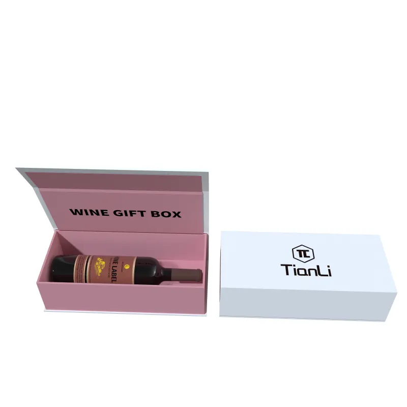 Scatola di imballaggio per bottiglie di vino rosso stampata personalizzata scatola di lusso Whisky scatola magnetica scatola regalo per bevande per vino