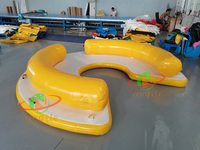 Parc aquatique de loisirs de plein air plate-forme de radeau flottant gonflable eau gonflable ronde île flottante salons bateau