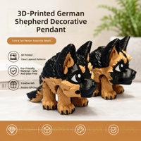 Porte-clés modèle Berger allemand imprimé en 3D, en PVC écologique, réplique mignonne de Animal Crossing