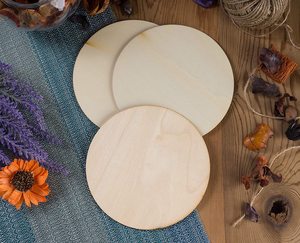 JUNJI cerchi rotondi in <span class=keywords><strong>legno</strong></span> non finiti, sottili fette di <span class=keywords><strong>legno</strong></span> intaglio rotondo per artigianato, pittura, scrittura, intaglio - Product Image 5