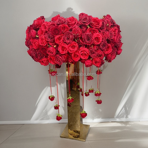 Hot đám cưới đạo cụ bảng hoa đứng bạc vàng đen gương Shinny hoa bình đứng bên bảng centerpieces trang trí - Product Image 6