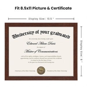 Wholesale 8.5x11 Document <b>Frames</b>, Mahogany Finish Certificate Holder with Real Glass <b>for</b> University Graduation Award - Product Image 2