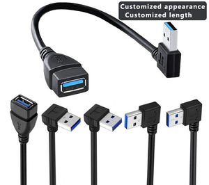 <b>USB</b> 3.0 90 Degree Right Angle Male to Female Extension <b>Cable</b> High Data Transfer Charging 5Gbps PVC Jacket with Braid Shielding - Product Image 4