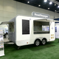 Remorque alimentaire légère en acier inoxydable de haute qualité, facile à utiliser, homologuée pour la route, avec cuisine coulissante en acier inoxydable 304