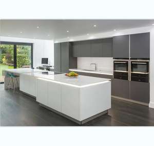 Italian Design <b>Steel</b> Kitchen <b>Cabinets</b> <b>Stainless</b> <b>Steel</b> Countertop Built in Waterproof Fireproof Kitchen Villa Wood Panel Feature - Product Image 2