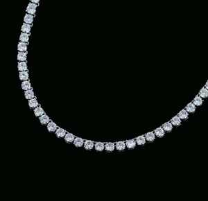 925 Sterling Silver Moissanite Round Brilliant Cut Tennis <b>Necklace</b> Dainty <b>Statement</b> Anniversary Engagement Party Gift for Women - Product Image 4