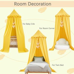 Moustiquaire suspendue en tissu doux et résistant 100 % polyester pour berceau de bébé, coin de jeu, château, tente de jeu, chambre d'enfant - Product Image 2