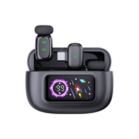 Microphone cravate sans fil portable avec connecteur Type C compatible avec les smartphones iPhone pour appareil photo reflex numérique, interviews en extérieur, antenne