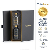 Coffret de luxe pour carafe à whisky, design héritage 20 ans, boîte rigide noire, solution cadeau pour spiritueux festifs de Noël et des fêtes