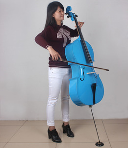 Cello acoustique Astonvilla VC-10, marque débutant, pas cher, bois massif 4/4, bois massif, couleur naturelle, noir, blanc, bleu, avec sac - Product Image 6